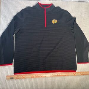 Officially Licensed Chicago Blackhawks Men's 1/4 Zip Pullover Sweater 2XL